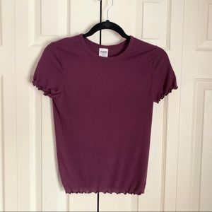 Burgundy ribbed tshirt PINK